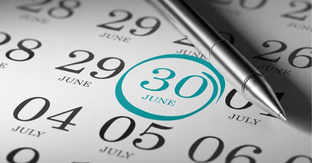 Calendar highlighting the 30 June EOFY deadline.