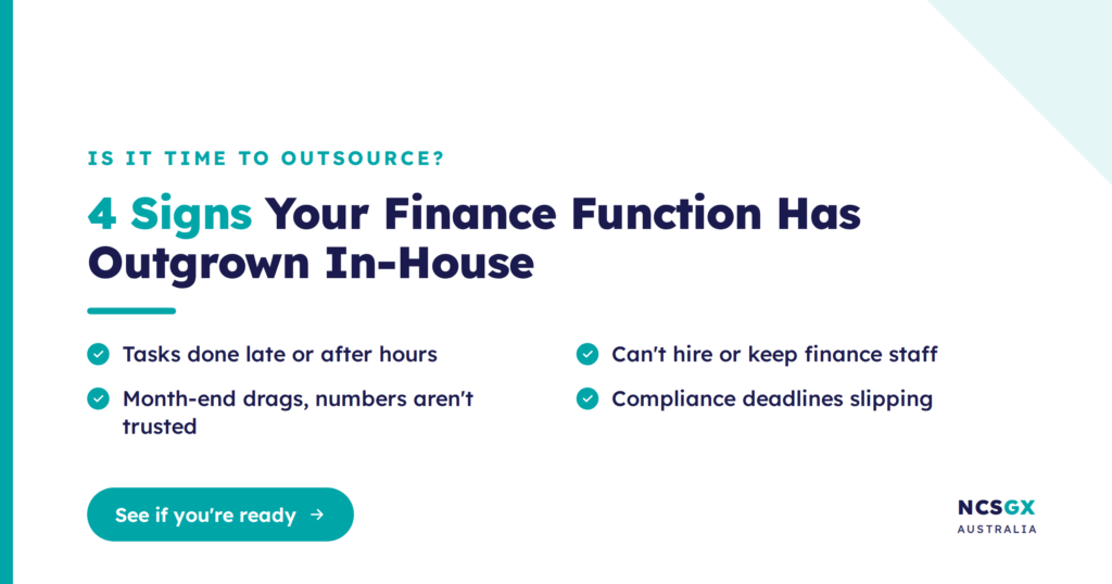 Signs finance operations need outsourcing