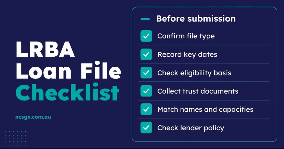 LRBA loan file checklist