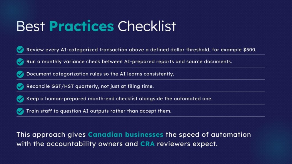 AI bookkeeping best practices checklist