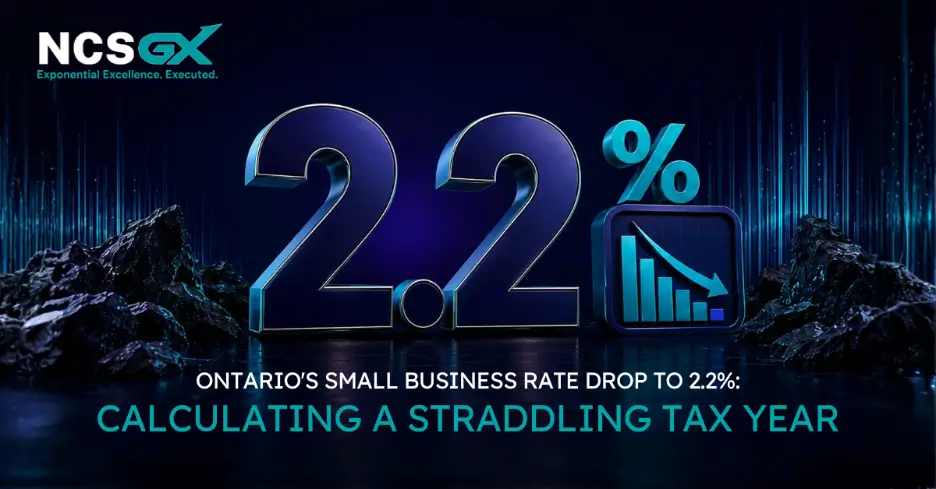 Ontario’s small business tax rate drops to 2.2% and affects calculations for a straddling tax year