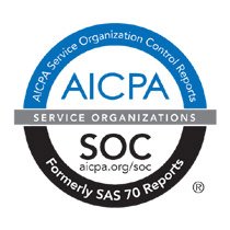 AICPA SOC Service Organization Controls logo for SOC 1, SOC 2, and SOC 3 compliance reporting, formerly known as SAS 70