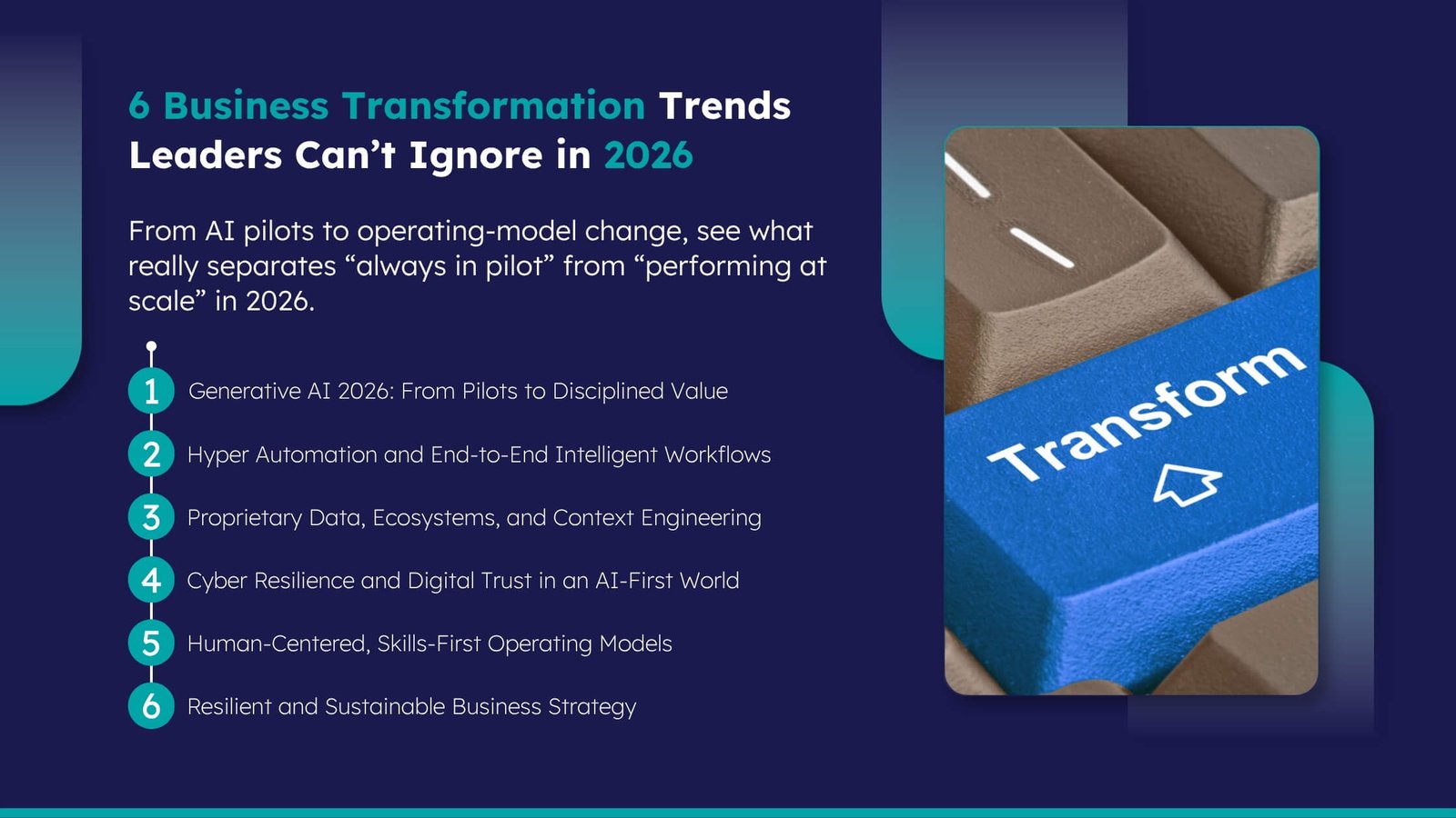 Keyboard key labeled transform symbolizing business transformation strategy
